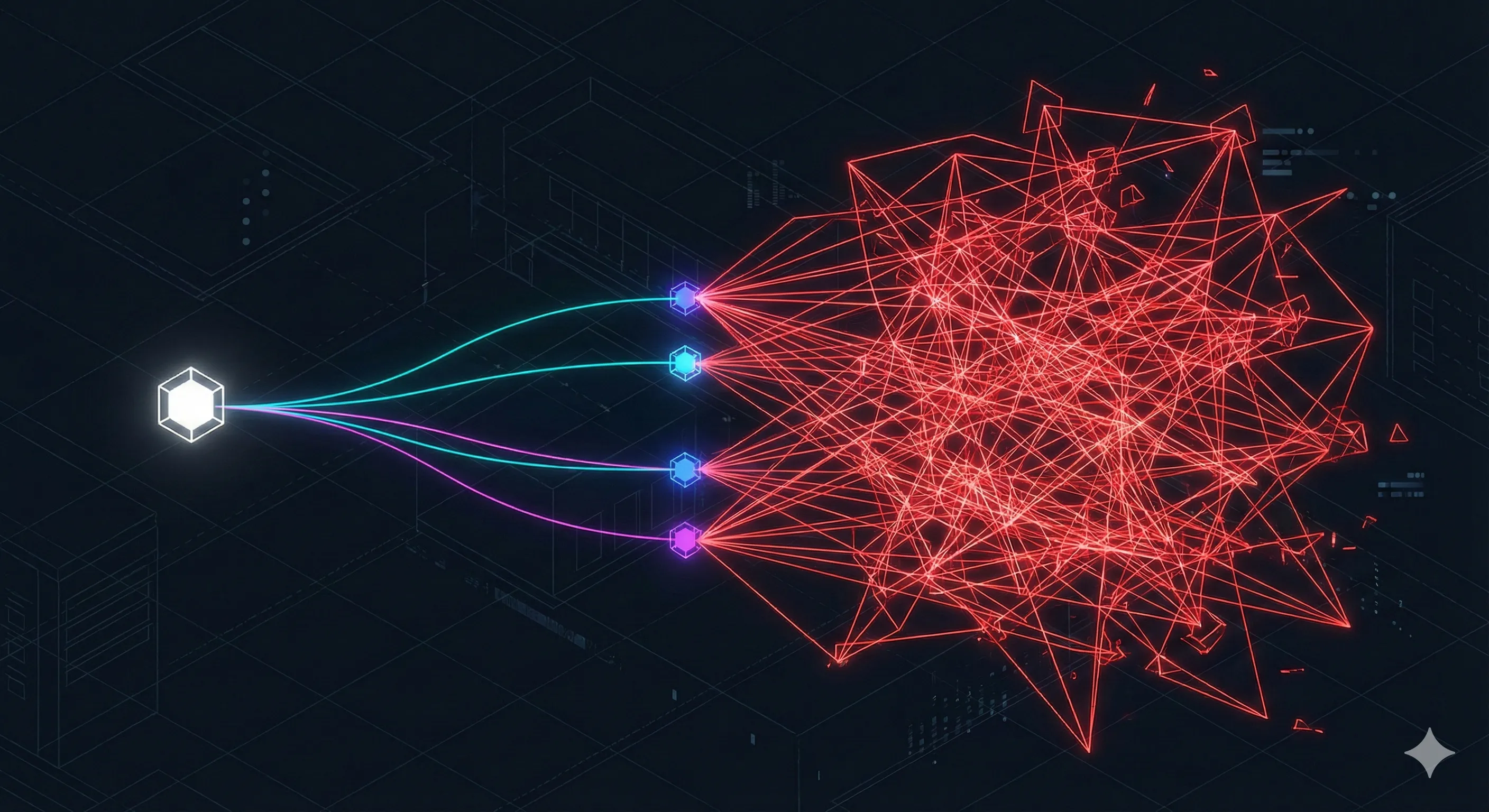 A node exponentially fanning out (Generated with Gemini)